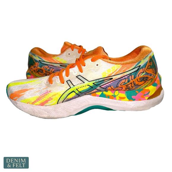 ASICS GEL-Nimbus 23 Women’s Running Shoes White Orange Teal Size 8 Cushion - Picture 9 of 14